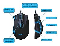 SHARKK® Gaming Mouse 16400 DPI High Precision Programmable Laser Gaming Mouse for PC FPS Omron Micro Switches 14 Programmable Button Gaming Mouse with Weight Tuning Set 5 Programmable Side Button Gaming Mouse 5 Programmable User Profiles Steel Bottom Mou