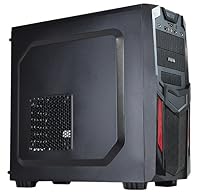 VIVO ATX Mid Tower Computer Gaming PC Case / Black Red Desktop Shell / 3 Fan Mount, Dual USB 3.0 (CASE-V03)